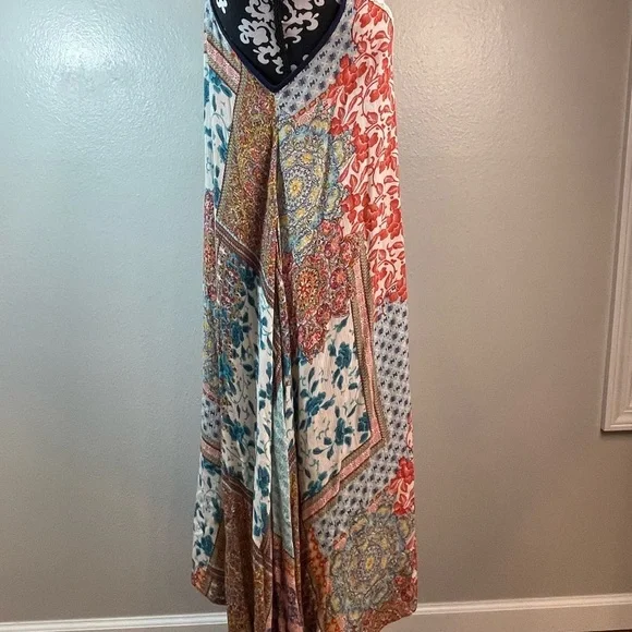 🔺SOLD🔺Kori America Boho Patchwork Maxi Dress Multicolor Floral Sleeveless - Picture 5 of 9